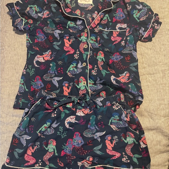 Blue Mermaid Print Pajama Set - Picture 2 of 4